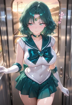 [ぱられるの世界] Sailor Neptune - Train Play (Patreon) (AI Generated)