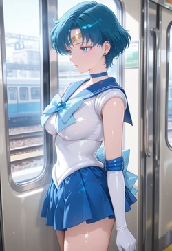 [ぱられるの世界] Sailor Mercury - Train Play (Patreon) (AI Generated)