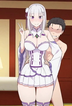 [ArolAi] Emilia x Subaru (226p) (Patreon) [AI Generated]