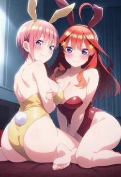 [Corudozera] [130pics] Ichika Nakano x Itsuki Nakano - 3P FFM (中野一花x中野五月) / The Quintessential Quintuplets (五等分の花嫁) (Patreon) [AI Generated]