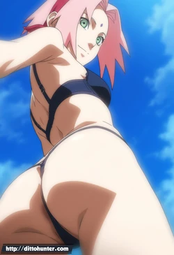 [DittoHunter] Haruno Sakura(Naruto) showing her ass in thong [Ai Generated]