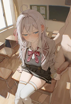 (pixiv warren) 被不认识男人征服的艾莉同学(无字版本) [AI 生成] [AI Generated]