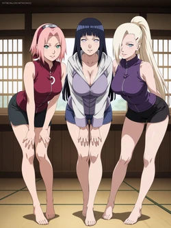 [artkoikoi] Hinata, Ino and Sakura - Naruto Shippuden  (FULL) (9 Animations) (Patreon) [AI Generated]