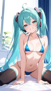 [AIAnArt] Hatsune Miku (Micro Bikini) [AI Generated]