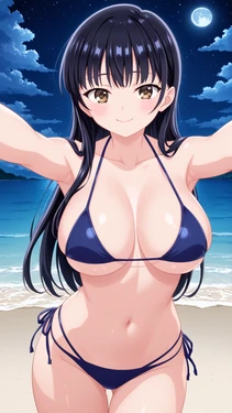 [AIAnArt] Anna Yamada (Night Beach) [AI Generated]