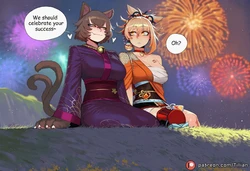 [Tillian] Nekomata (Monster Girl Encyclopedia) x Yoimiya (Genshin Impact) [AI GENERATED]