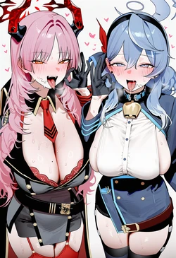 [regy/regy_2] satsuki&ako _(blue_archive) 800P gold [AI Generated]
