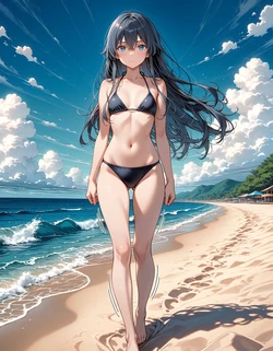 [SAKIAI] Yukinoshita Yukino Sex at the beach 雪ノ下 雪乃 ビーチでのセックス (sample) [AI Generated]