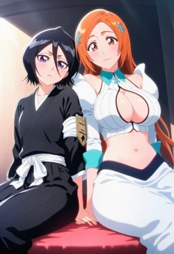 [Corudozera] [130pics] Rukia Kuchiki x Orihime Inoue (朽木ルキアx井上織姫) / BLEACH (ブリーチ) [AI Generated]