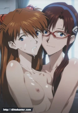 [DittoHunter] Asuka Langley & Mari Makinami (Evangelion) Threesome ending [Ai Generated]