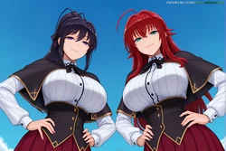[EvilGreenRat] Rias + Akeno (48 images) (Patreon) [AI Generated]