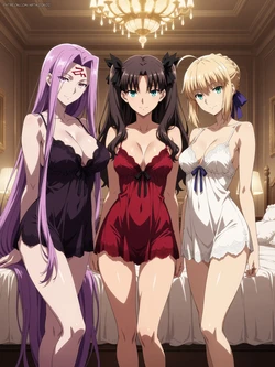 [artkoikoi] Artoria, Medusa and Rin - Fate (FULL) (5 Animations) (Patreon) [AI Generated]