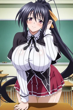 [xWaifu+18AI] 2026-08-05 Akeno Himejima School Uniform NSFW (AI Generated)