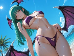 [Gekkyo] Morrigan Aensland in Bikini - 193 Pics (Darkstalkers) (Patreon) [AI Generated]