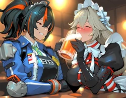 [Toujinator] Zhe Yuan and Alexandrina wild night out (Zenless Zone Zero) [AI Generated]
