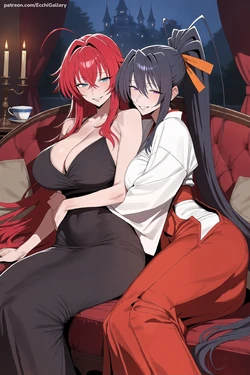 [Ecchi Gallery] Rias Gremory x Akeno Himejima - High School DxD [Full] (Patreon) [AI Generated]