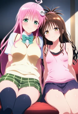 [Corudozera] [130pics] Lala Satalin Deviluke x Mikan Yuuki (ララ・サタリン・デビルークx結城美柑) / To Love-Ru (To LOVEる -とらぶる-) [AI Generated]