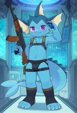 [聖聖也/shengyech]水伊布在泳池中/Vaporeon in the pool [AI generated]
