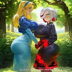 [Authentic Crow] Maria Robotnik and Sage x Muscular - Preview [AI Generated]