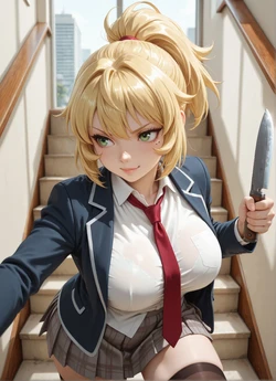Mayuko Nise, High Rise Invasion, by Azanne [AI GENERATED]