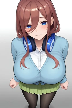 [EvilGreenRat] Miku Nakano - Beta blocked livestream (73 images) (Patreon) (Censored) [AI Generated]