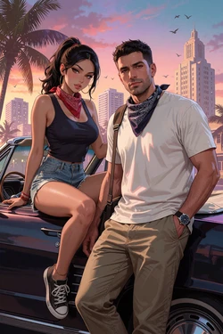 [SvirARTStudio] GTA 6 Lucia Caminos and Jason Duval 01 (DRAFT) [AI Generated]