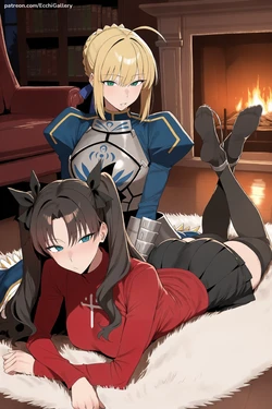 [Ecchi Gallery] Saber x Rin Tohsaka - Fate [Full] (Patreon) [AI Generated]