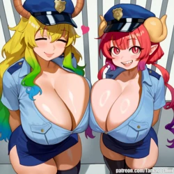 [Tamagochiiii] QUICKIE - Ilulu & Lucoa - Good Cop Bad Cop (Patreon) [AI Generated]