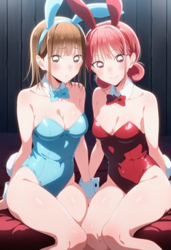 [Corudozera] [130pics] #2 Chinatsu Kano x Chono Hina -FFM 3P (鹿野千夏x蝶野雛)/ Blue Box (アオのハコ) [AI Generated]
