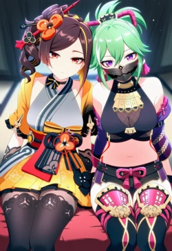 [Corudozera] [130pics] Chiori x Kuki Shinobu (千織x久岐忍) / Genshin Impact (原神) [AI Generated]