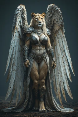 White-horse-2025 Lioness Furry-002 [AI Generated]