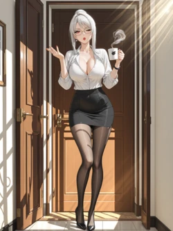 [Makine Kaleyo] Nerida (Snowbreak) - Office visit (pixiv-twitter) [AI Generated]