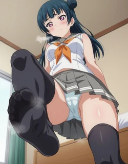 [アトリエくろてふ👣] footjob 旧作 Yoshiko Tsushima (Love Live! Sunshine!!) [123P] [AI Generated]