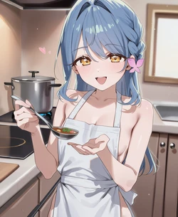 [AI Generated] 围裙妈妈蓝色形态😋