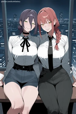 [Ecchi Gallery] Reze x Makima - Chainsaw Man [Full] (Patreon) [AI Generated]