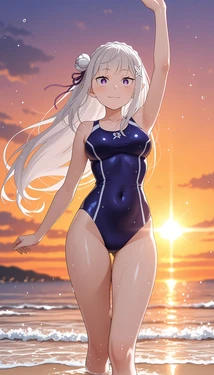 [Ecchi Eden]【Extras】 | Emilia S4 Outfit | Re:Zero (Patreon) [AI Generated]
