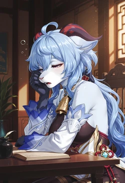 A  sleepy cocogoat Ganyu [AI Generated]