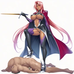 [batu_sindou] Ingrid Ejaculation control by an evil dark-skinned female knight 01 [AI Generated]