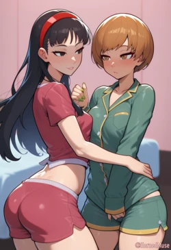 [Hornedmuse] Yukiko and Chie's Sleepover [AI Generated]