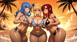 [s00bai] Erza x Lucy x Juvia [AI Generated]