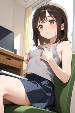 [AI Generated] どうしても乳首に手が伸びる 勉強編