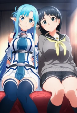 [Corudozera] [[150pics] Asuna Yuuki (Undine) X Suguha Kirigaya / Sword Art Online [AI Generated]
