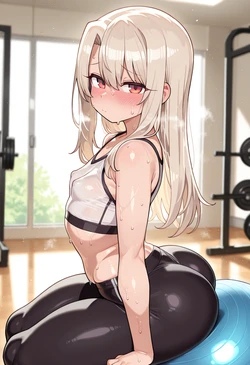 [Nankoai] Illyasviel Von Einzbern -Yoga Pants -Sports Bra -Indoors -BBC (Fate) [AI Generated]