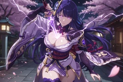 [One Hook Angler] Raiden Shogun 雷電將軍 (70P) (Patreon) [AI Generated]