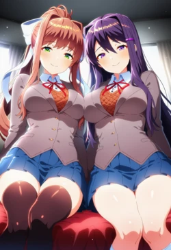 [Corudozera] [150pics] Monika x Yuri (モニカxユリ) / Doki Doki Literature Club! (ドキドキ文芸部！) [AI Generated]