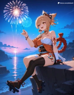 [Stoker] Yoimiya new year [Genshin Impact] [AI Generated]