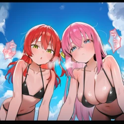 [MIYUのアトリエ] ♡郁代とぼっちと海水浴!?【擬音あり】(Patreon) [AI Generated]