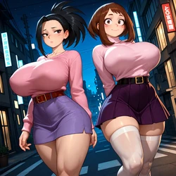 [s00bai] Uchako Uraraka x Momo Yaoyorozu [AI Generated]