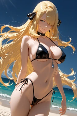 [Rankabee] Cynthia (Pokémon) - Beach Bikini - Blacked GS (517 pics) (Patreon) [AI Generated]