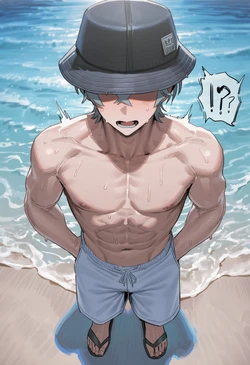 [HUWA_H_ART] ELLEN JOE X WISE ~ On Beach (Patreon) [AI Generated]